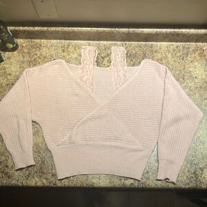 Soft Pink Off-the-Shoulder Sweater